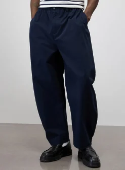 Colourful elastic-waist canvas pant