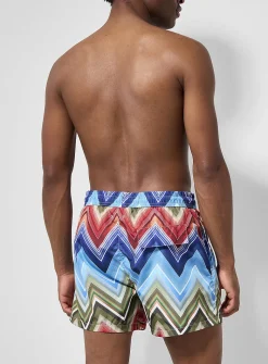 Colourful zigzag swim trunk