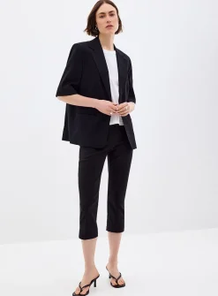 Comfort-waist bengaline capri pant
