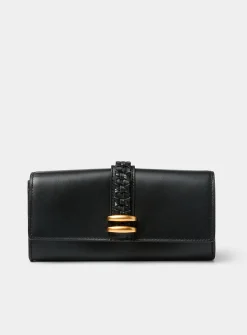 Compagnon braided strap bifold leather wallet