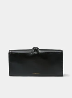 Compagnon braided strap bifold leather wallet