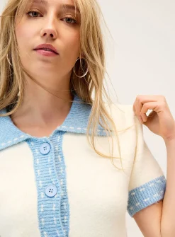 Contrasting-trim cardigan