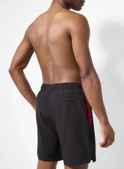 Contrast-lining solid stretch swim trunk