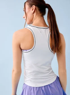 Contrast-trim racerback golf tank top