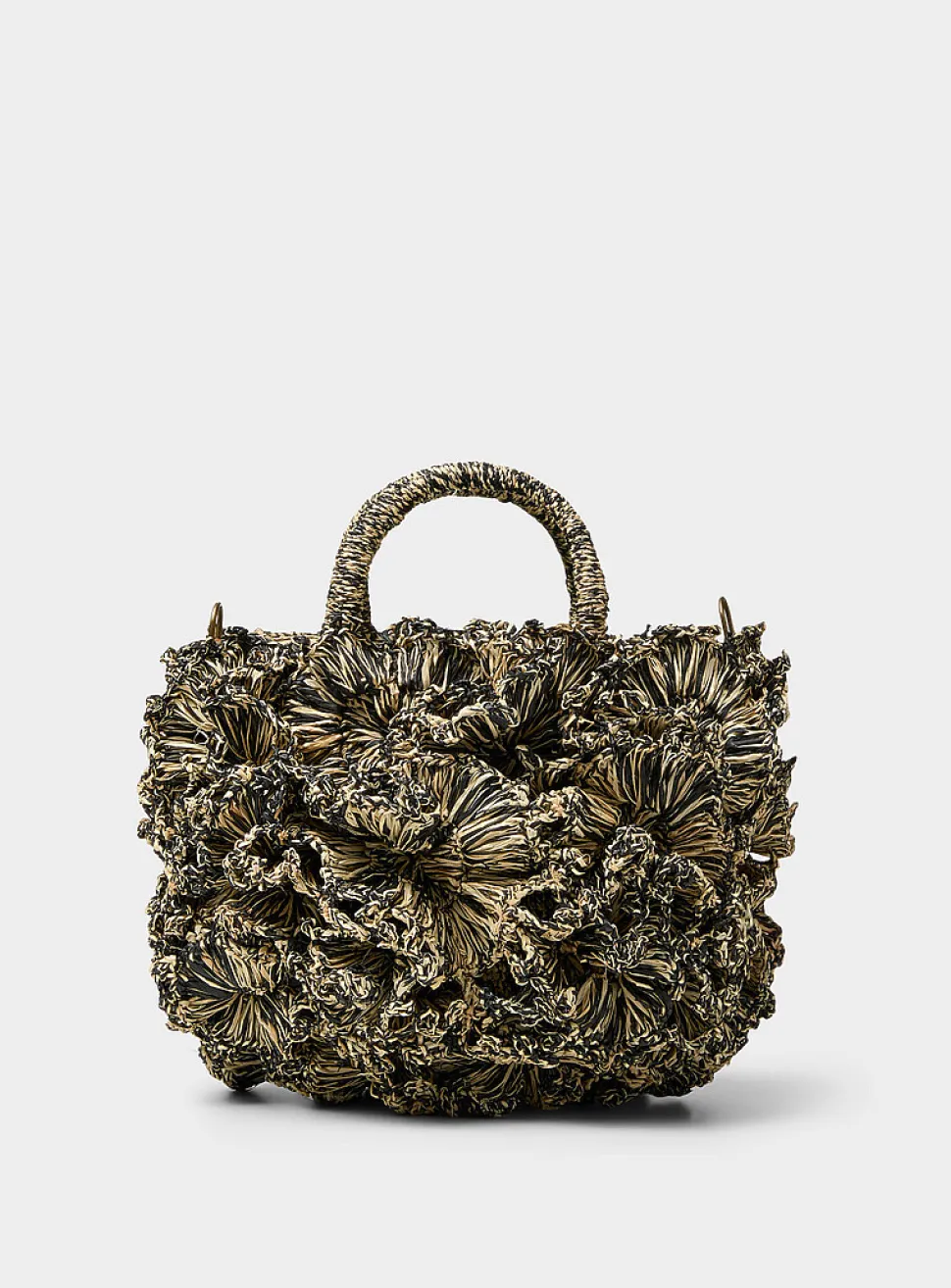 Coral reef small black and beige bag