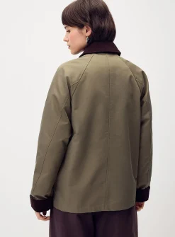 Corduroy accents twill blazer