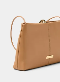 Corrine triple-ring pleated suede clutch