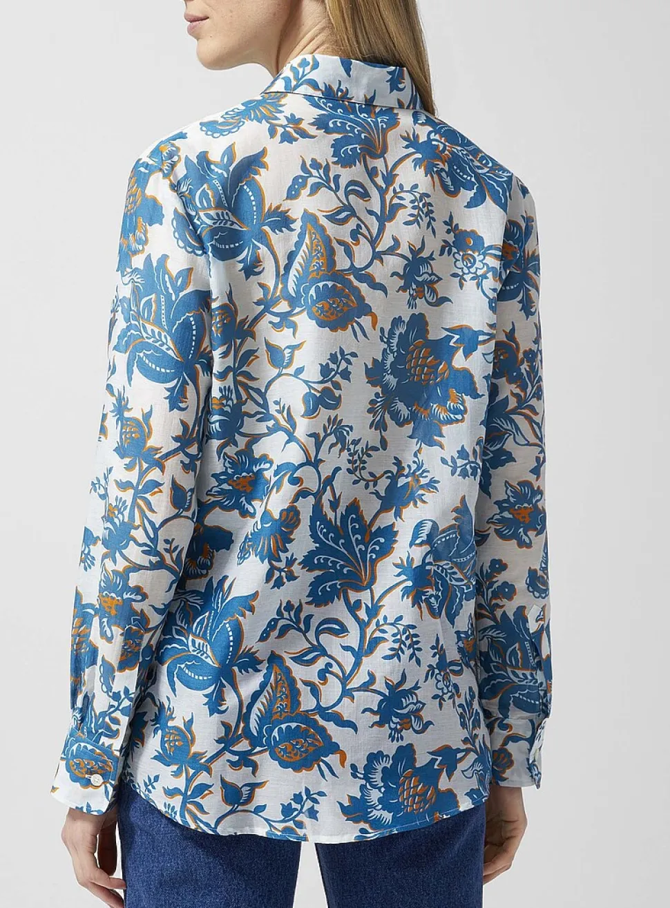 Cotton and silk floral shirt