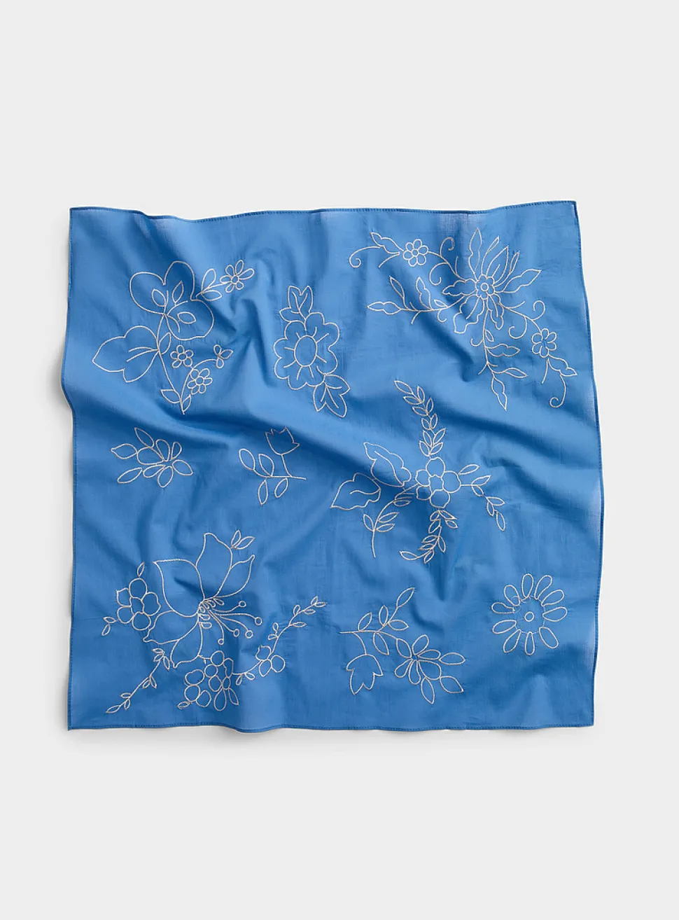 100% cotton floral embroidery scarf