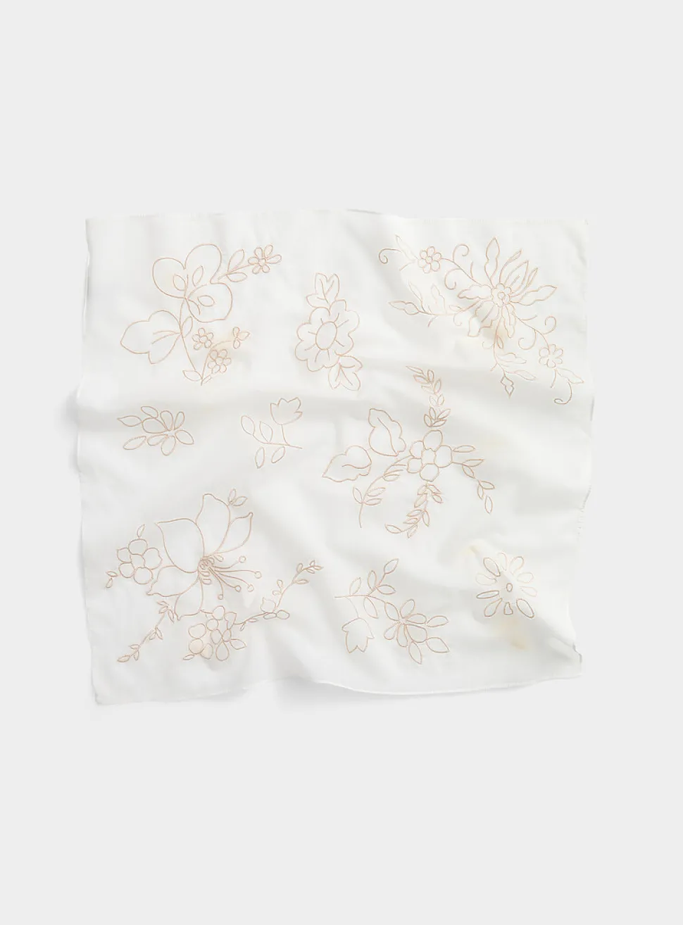 100% cotton floral embroidery scarf