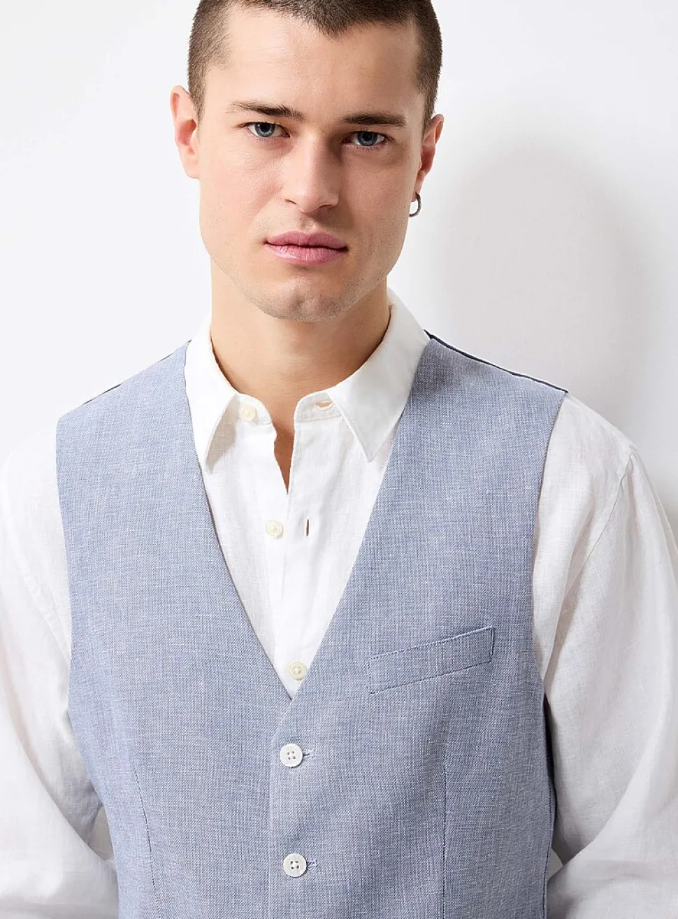 Cotton-linen vest