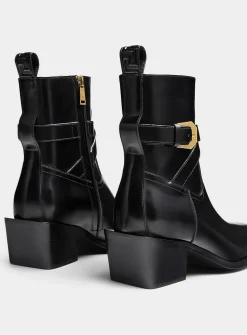Cowboy-style heel boots