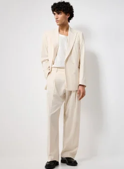 Cream double-breasted blazer