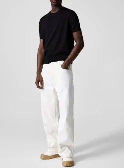 Creamy-white loose jean