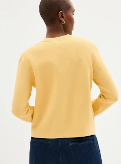 Crest buttons decorative pockets cardigan