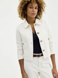 Crest buttons shirt-collar blazer