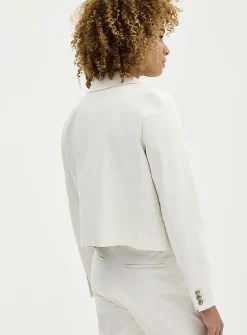 Crest buttons shirt-collar blazer