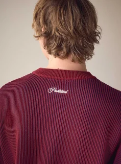 Crest patch two-tone rib-knit sweater