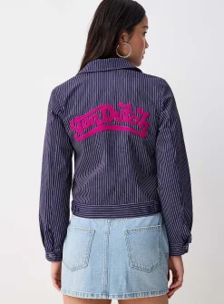 Crest pinstriped blazer