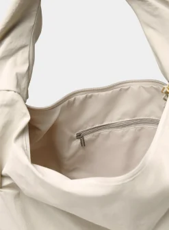 Crinkled nylon half-moon bag