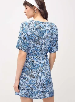 Crinkled wrap-style minidress