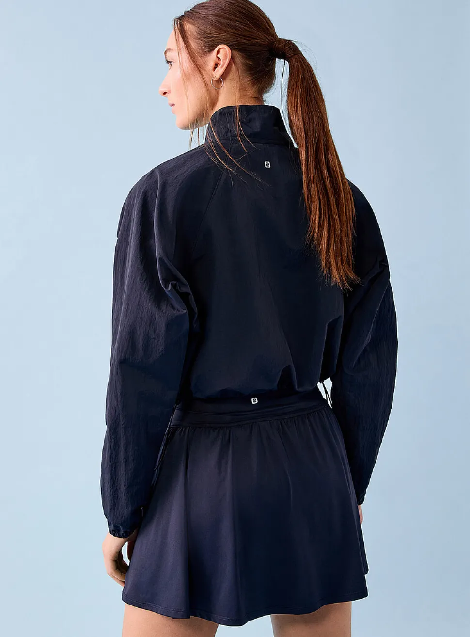 Crisp nylon cropped windbreaker anorak