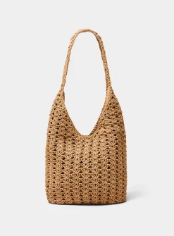 Crocheted-cord hobo bag