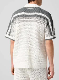 Crocheted knit cabana shirt