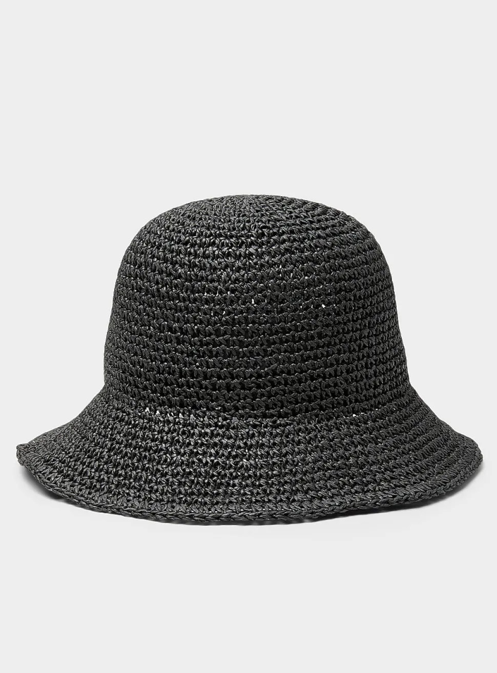 Crocheted paper straw cloche hat