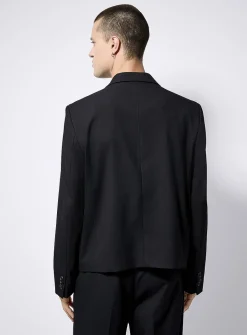 Cropped black boxy jacket