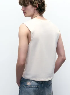 Cropped raglan muscle tee
