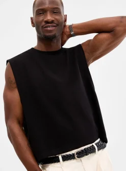 Cropped ribbed muscle tee