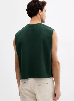 Cropped ribbed muscle tee