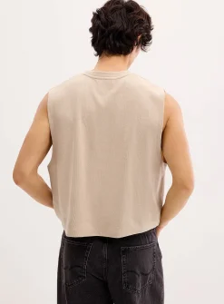 Cropped ribbed muscle tee