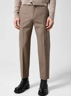Cropped stretch wool pant