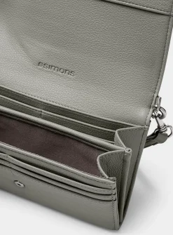 Crossbody pebbled bifold wallet