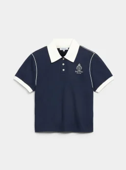 Crown 70's contrasting trim piqué polo shirt