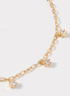Crystal charm ankle chain
