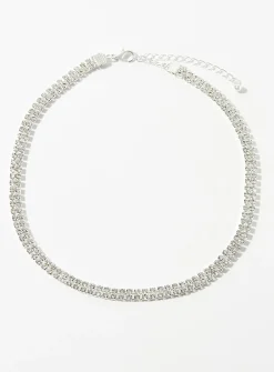 Crystal double-row choker