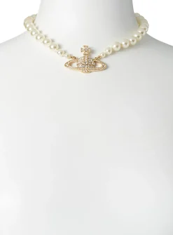 Crystals and pearls orb choker