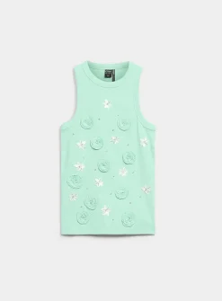 Crystals and raised flowers cami