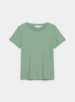 Cuffed-sleeve organic cotton T-shirt