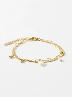 Daisy double-chain bracelet