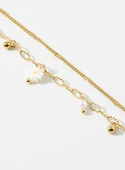 Daisy double-chain bracelet