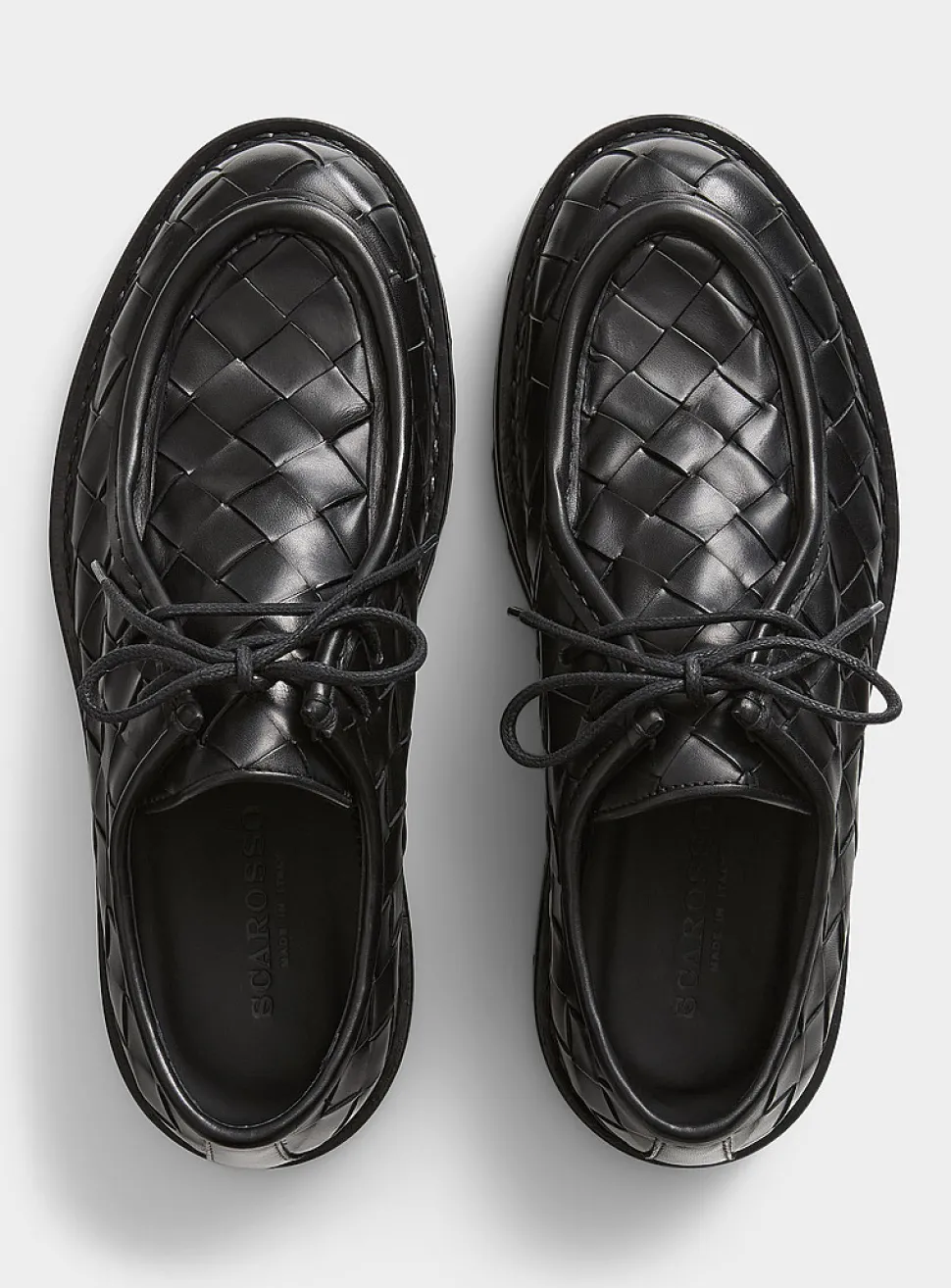 Damiano braided leather derby shoes