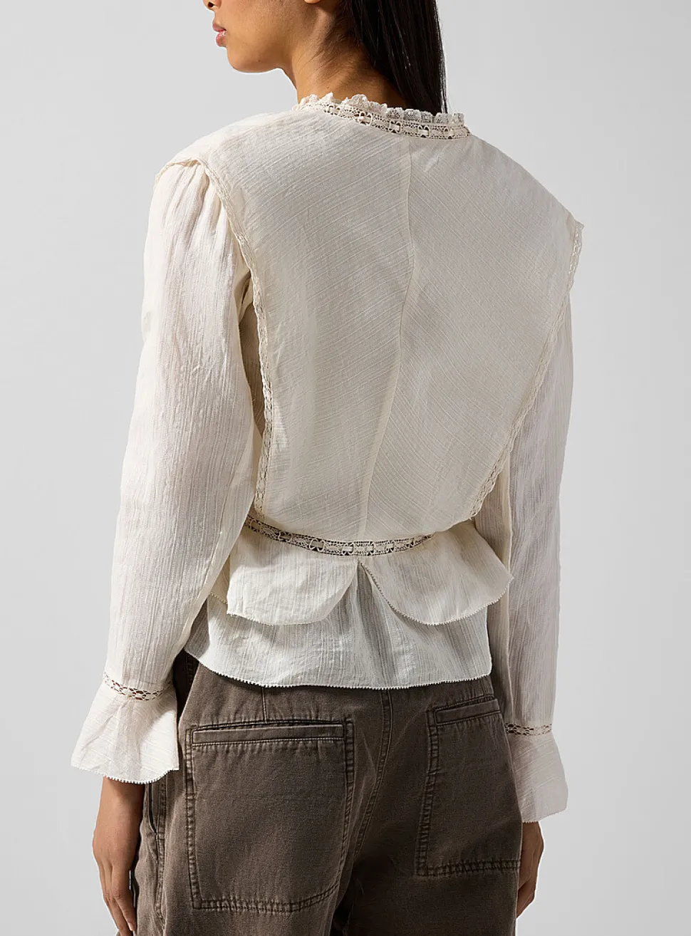 Damienne cotton-linen blend top