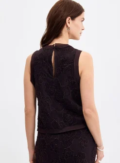 Daysee chocolate floral tulle cami
