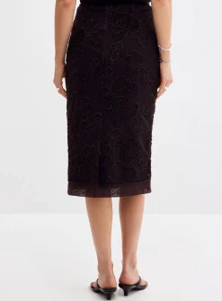 Daysee chocolate floral tulle skirt