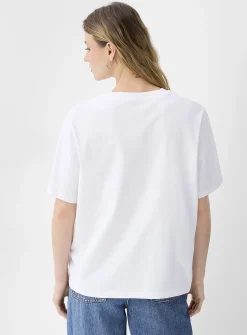 Decorated print loose boxy-fit T-shirt