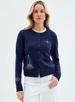 Delicate embroidery 100% cotton cardigan